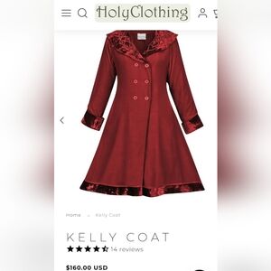 Celtic Kelly Coat In Dragons Blood XL/1X NWT